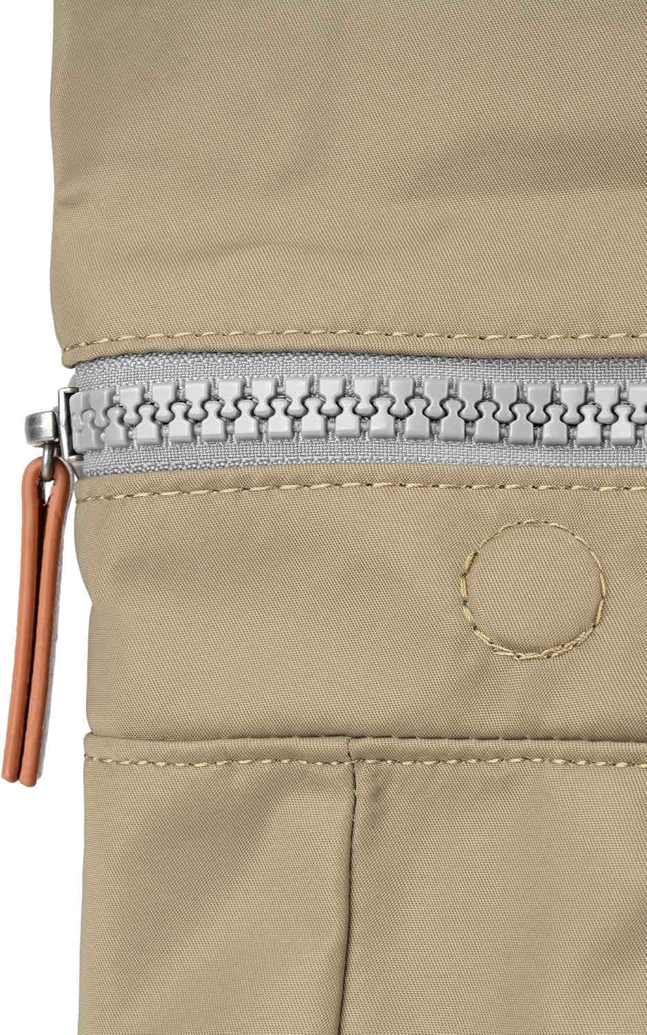 ORI LONDON Travel Backpack - Medium Nylon Rolltop Backpack for Men & Women with Multiple Pockets for Laptop, Phone, Keys, Wallet, Bottles - The Canfield, Taupe, 16.5x11.8x4.7'