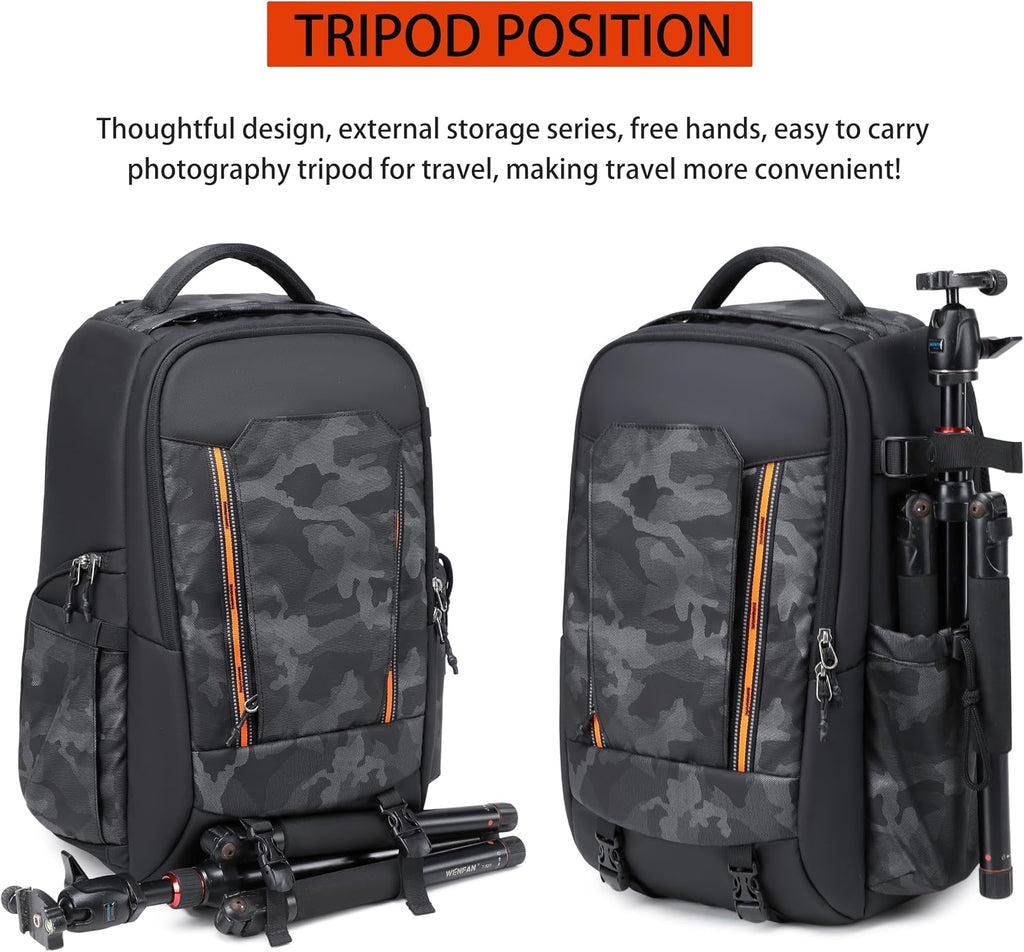 Camera backpack photographer Camera Backpack Waterproof Large for DSLR Cameras Backpacks for Photographers Camera Backpack for Women Men Outdoor Black