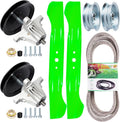 46 inch Mower Deck Rebuild Kit for MTD Craftsman T1600 T1900 Troy Bilt Bronco Horse XP Mower Include Include (2) Spindle 618-06989 918-06989 (2) ldler 756-05034A (2) Blade 742-04244 (1) Belt 754-04219