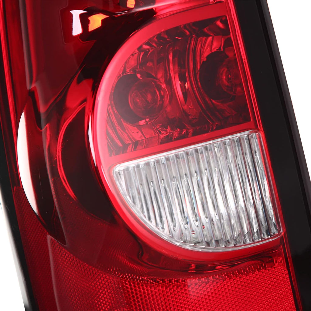 Headlights Tail Lights Assembly Kit for 2003-2006 Chevy Silverado 1500 2500/2007 Chevy Silverado Classic, Headlamp w/Rear Brake Lamp Taillight, Black Housing Clear Corner