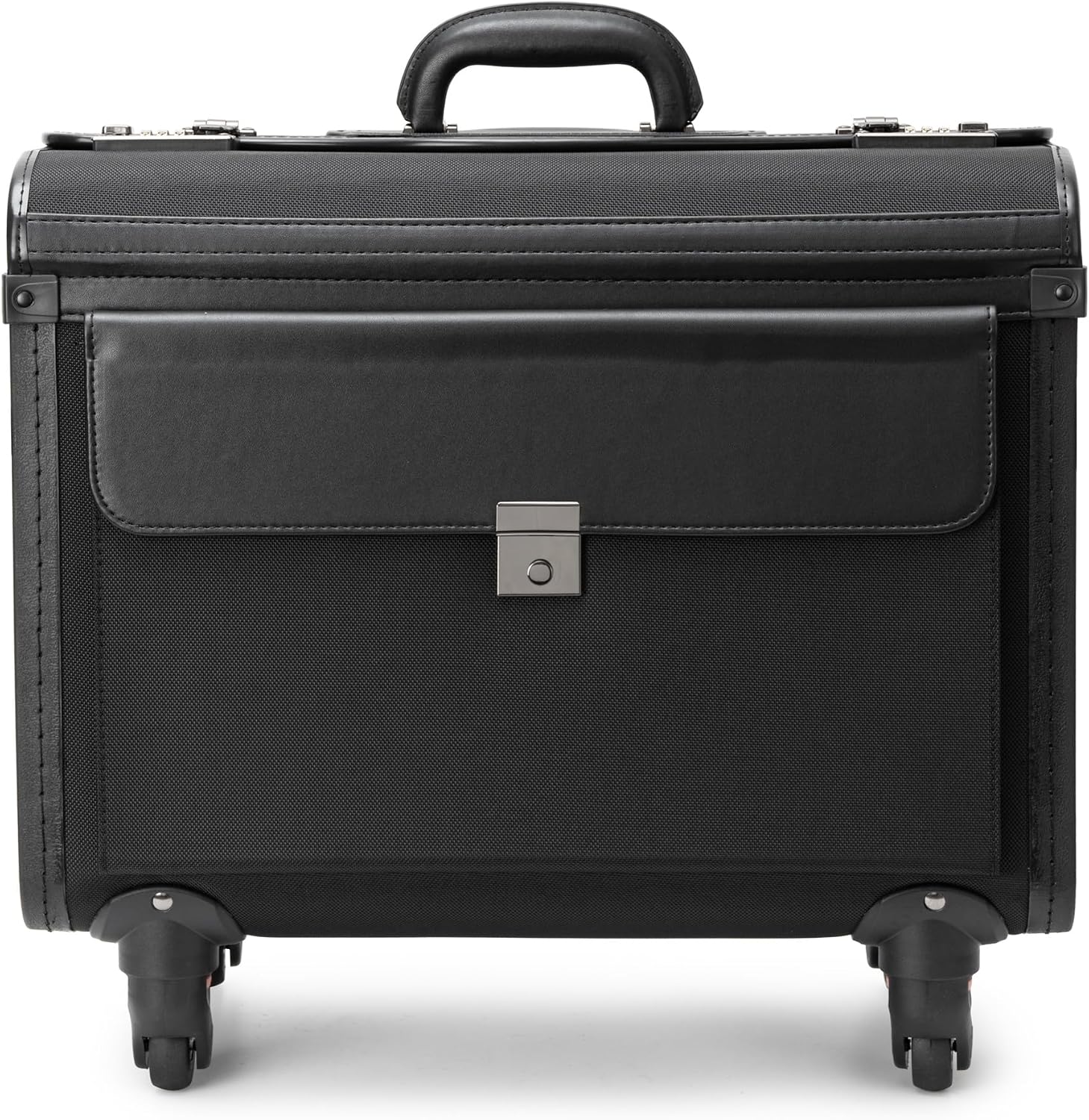 Alpine Swiss Wheeled Briefcase | Rolling Briefcase Locking Telescopic Handle 4 Replaceable Wheels | Pilot Lawyer Litigator Attache Case | 17' Laptop Compartment | Dual Combo Locks | Organizer Pockets