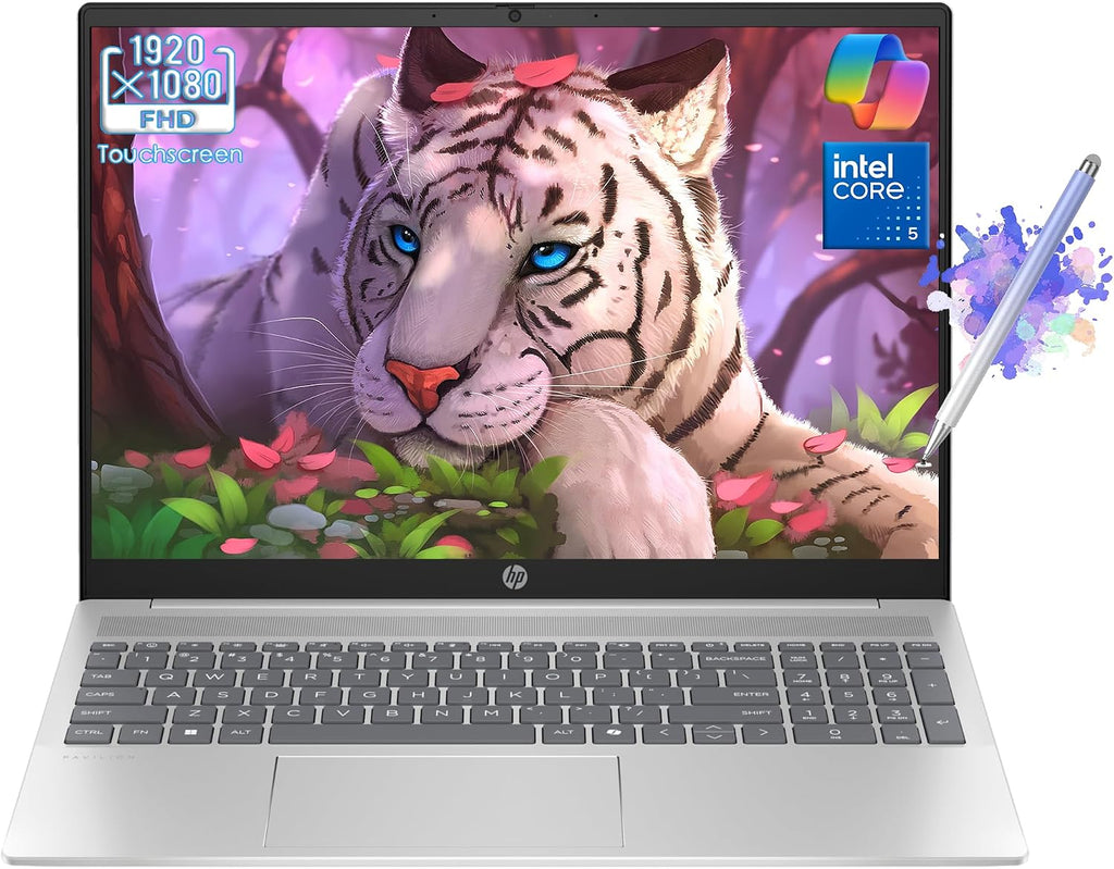 HP 15.6' Touchscreen Laptop - FHD(1920 x 1080) - Intel Core 5 Processor - 16GB - 1TB PCIe SSD – Copilot PC - Wi-Fi 6-720p Webcam-Windows 11 Home–w/Stylus
