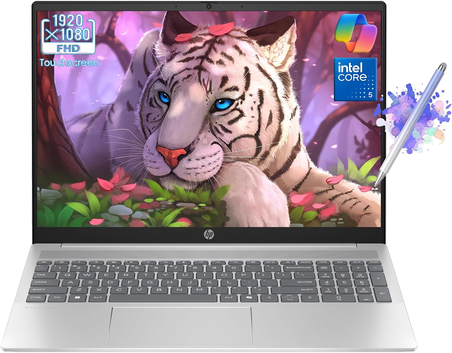 HP 15.6' Touchscreen Laptop - FHD(1920 x 1080) - Intel Core 5 Processor - 16GB - 1TB PCIe SSD – Copilot PC - Wi-Fi 6-720p Webcam-Windows 11 Home–w/Stylus
