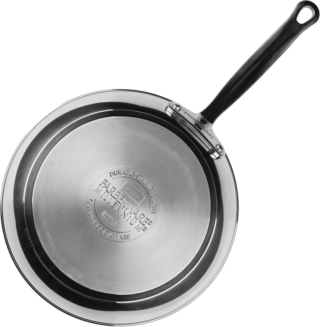Farberware Millennium Stainless Steel Pots and Pans Set, 10-Piece Induction Cookware Set, Silver