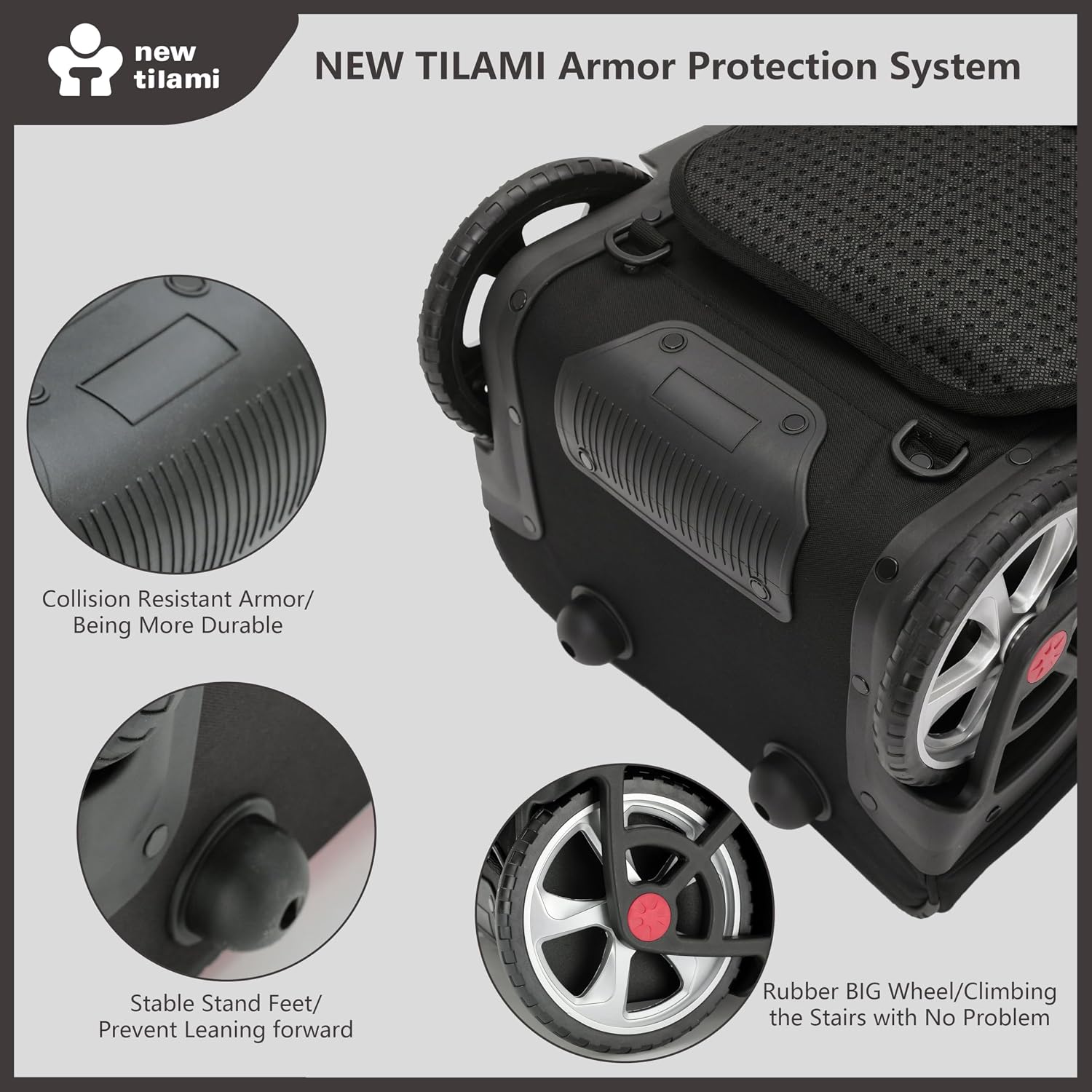 NEW TILAMI 20' Rolling Backpack for Teens Adults, Climbing Stairs Waterproof Backpack with Wheels for School Business Trave Camping with Laptop Compartment, Fit 17 Inch Laptop, Black