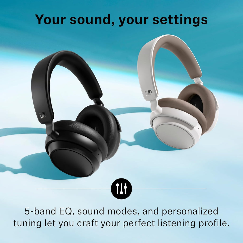 Sennheiser ACCENTUM Plus Wireless Bluetooth Headphones Noise Cancelling - Quick-Charge Feature, Up to 50HR Playtime, Adaptive Hybrid ANC, Bluetooth Over Ear Headphones for Traveling, School, Black