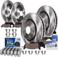 Detroit Axle - Brake Kit for 2011-2020 Dodge Durango, 2011-2019 Jeep Grand Cherokee, Front & Rear Disc Brake Rotors Ceramic Brake Pads Wheel Lug Nuts 2012 2013 2014 2015 2016 2017 Replacement