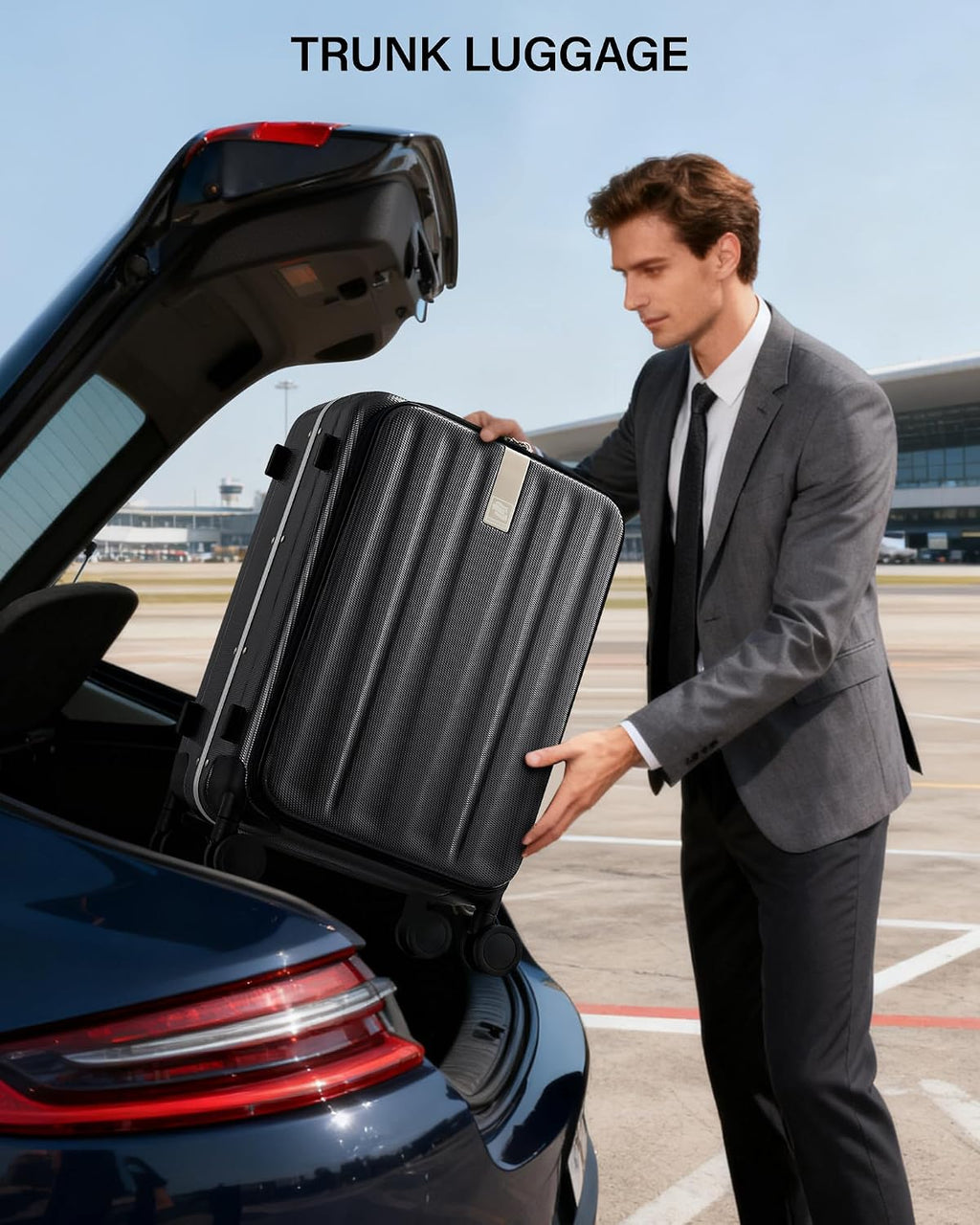 Hanke 16 inch Underseat Carry On Suitcases with Wheels,Lightweight Hard Shell Carry on Luggage with Wheels for Weekender,Top Opening Small Suitcase,Travel Luggage for Womem Men,Jet Black.
