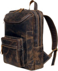 Vintage Leather Backpack For Men 16' Laptop Bag Large Capacity Business Travel Hiking Shoulder Daypacks Business Office Brown (Laptop Backpack 1)