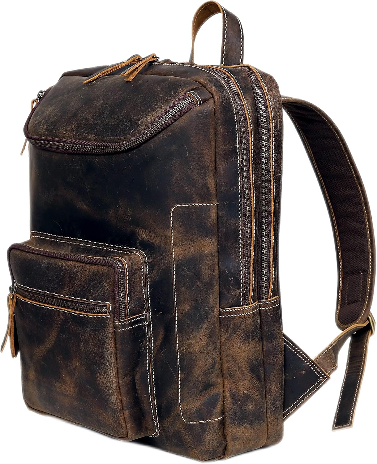 Vintage Leather Backpack For Men 16' Laptop Bag Large Capacity Business Travel Hiking Shoulder Daypacks Business Office Brown (Laptop Backpack 1)