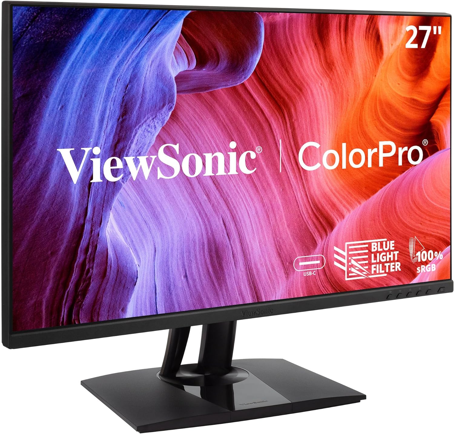 ViewSonic VP2756-2K 27 Inch IPS 1440p Ergonomic Monitor with Ultra-Thin Bezels, Color Accuracy, Pantone Validated, 60W USB C