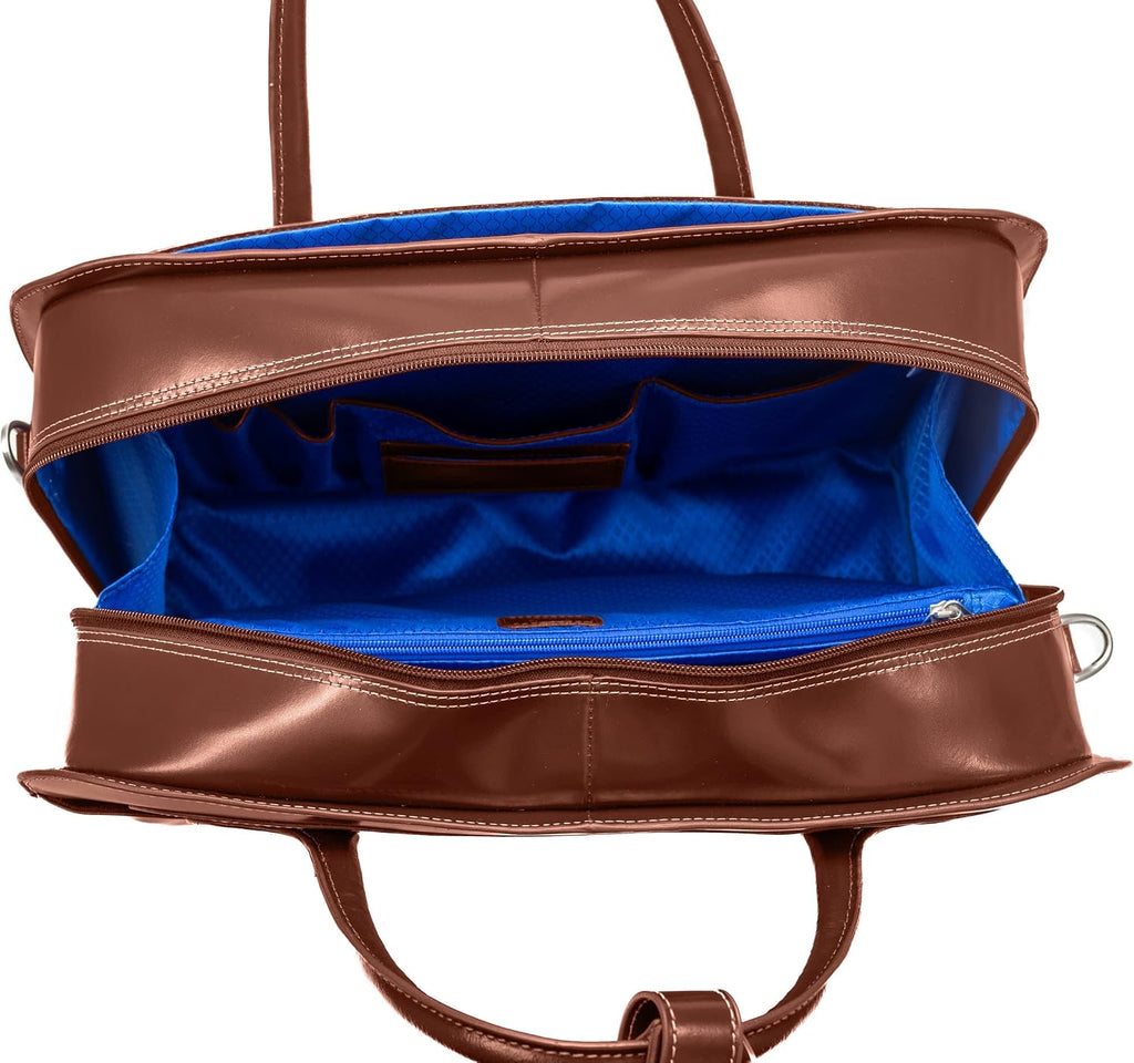 McKlein WILLOWBROOK, 17' Leather Detachable -Wheeled Ladies' Laptop/Computer & Tablet Business Briefcase Bag/Women's Rolling Overnight Travel Bag, Removable trolley case