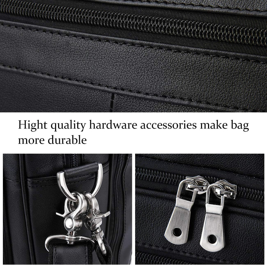 Augus Business Travel Briefcase Genuine Leather Duffel Bags for Men Laptop Bag fits 15.6 inches Laptop