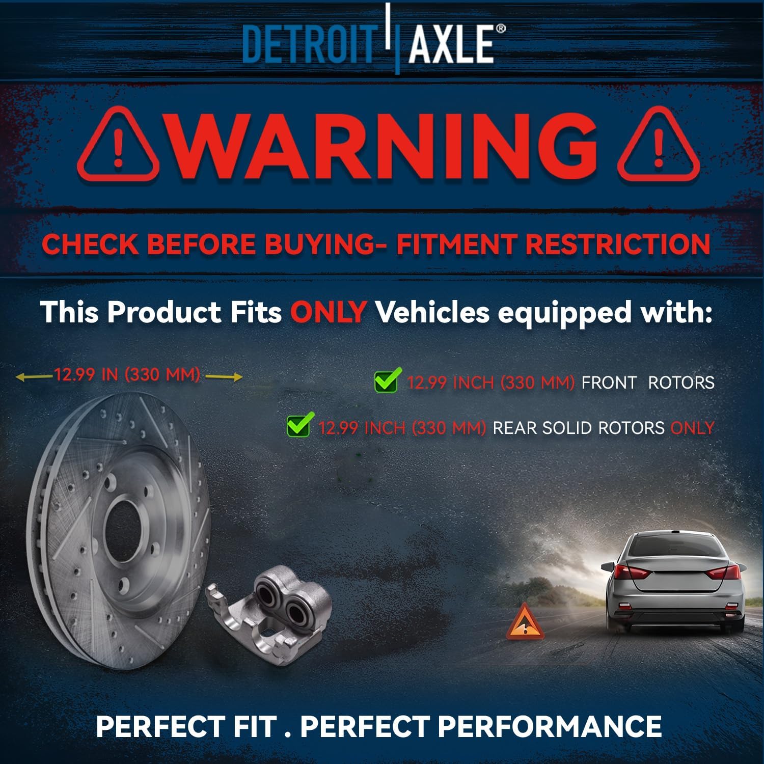 Detroit Axle - Brake Kit for 2011-2020 Dodge Durango, 2011-2019 Jeep Grand Cherokee, Front & Rear Disc Brake Rotors Ceramic Brake Pads Wheel Lug Nuts 2012 2013 2014 2015 2016 2017 Replacement