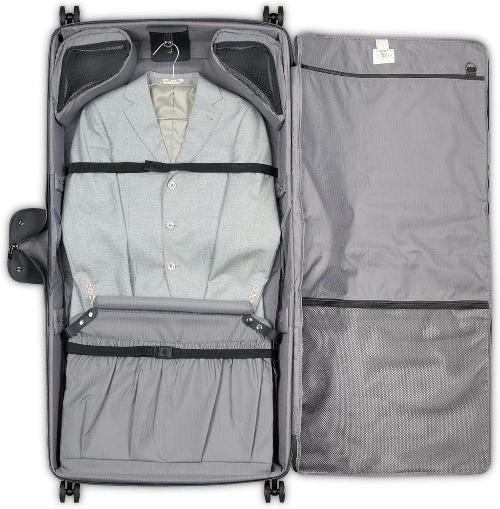 DELSEY PARIS Helium DLX - Rolling Garment Bag with Spinner Wheel - Lightweight Travel Garment Bag - SECURITECH Zip - Suit and Dresses Rolling Travel Bag - Checked Size, Black