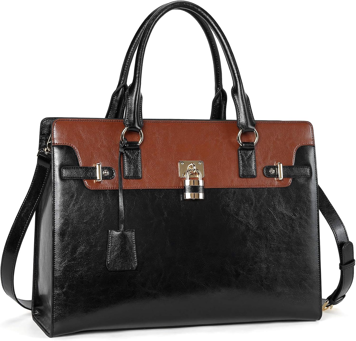 BOSTANTEN Briefcase for Women 15.6 inch Leather Laptop Bag Vintage Slim Lawyer Business Bag Stylish Work Purse