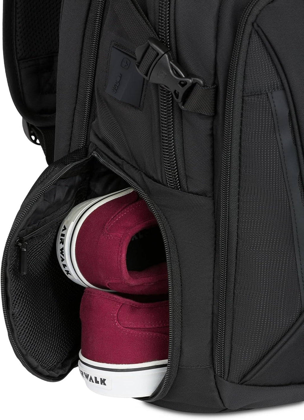 SwissGear Travel Tech Elite Laptop Backpack – Fits Laptops up to 16' – ScanSmart TSA-Friendly Backpack with USB Port, Shoe Compartment & Organizer Pockets – Black