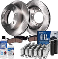 Detroit Axle - Front Brake Kit for Chevy GMC Silverado Sierra 1500 2500 3500 HD Avalanche Suburban Yukon XL 2500 Express Savana 2500 3500 Hummer H2 Cadillac DTS DeVille, Brake Rotors Pads Lug Nuts