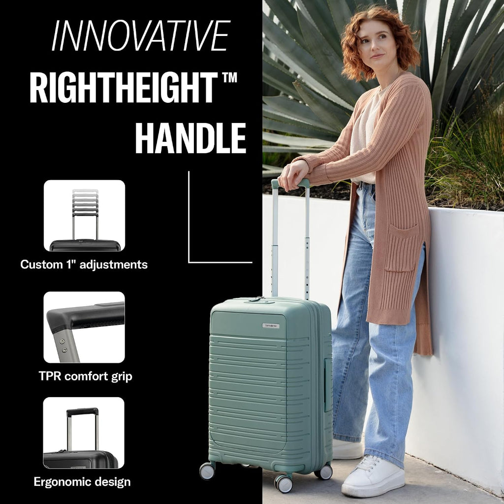 Samsonite Elevation Plus - Carry-On Hardside Luggage with QuickEntry™ Front Compartment - Scratch Resistant Polypropylene Shell, AirTag Holder, TSA Lock, Airline Approved - Triple Black