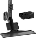 VIVO Premium Black Single Monitor and Keyboard Counterbalance Sit-Stand Wall Mount and CPU Holder, Ergonomic Standing Transition Workstation STAND-SIT1WD