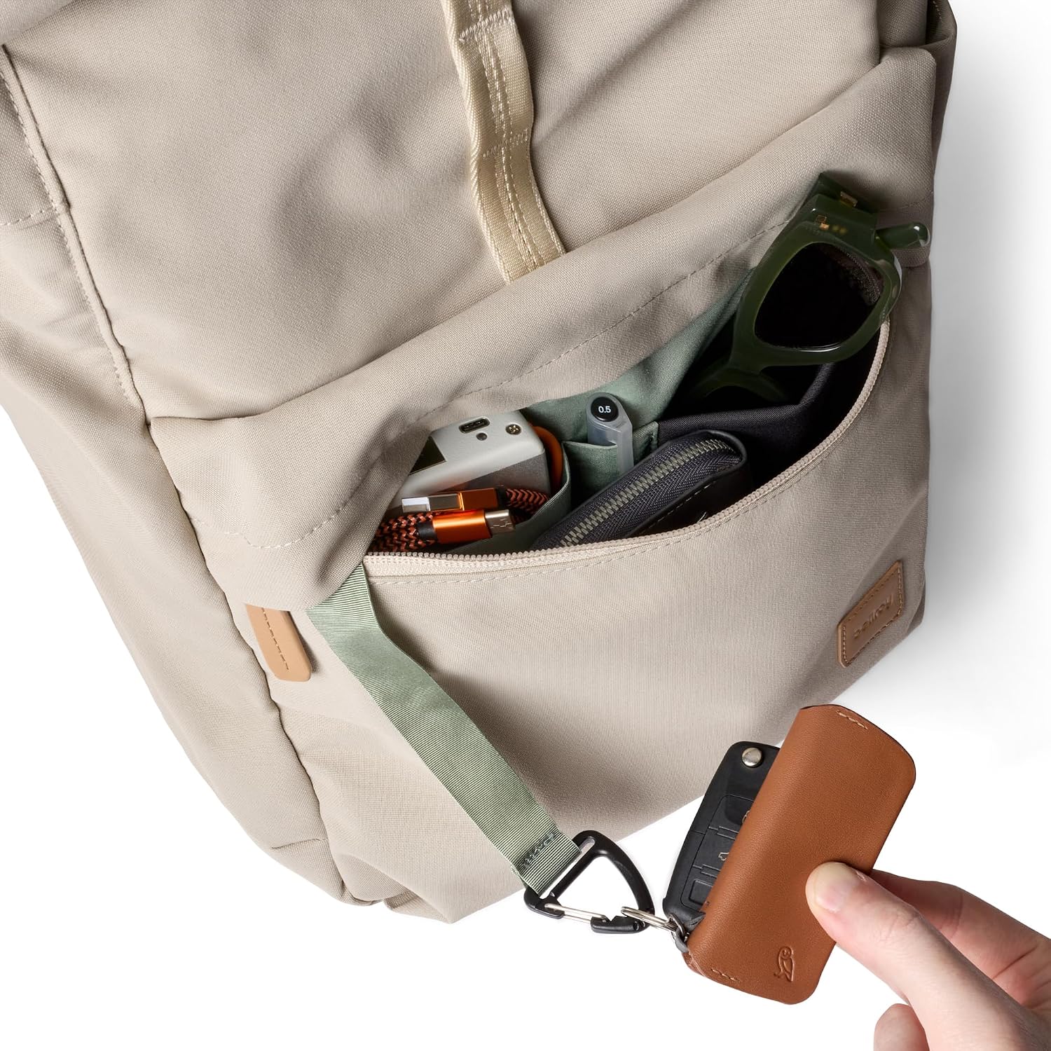 Bellroy Classic Rolltop (commuter backpack with 16' laptop sleeve, luggage pass-through, and two access points) - Tahini