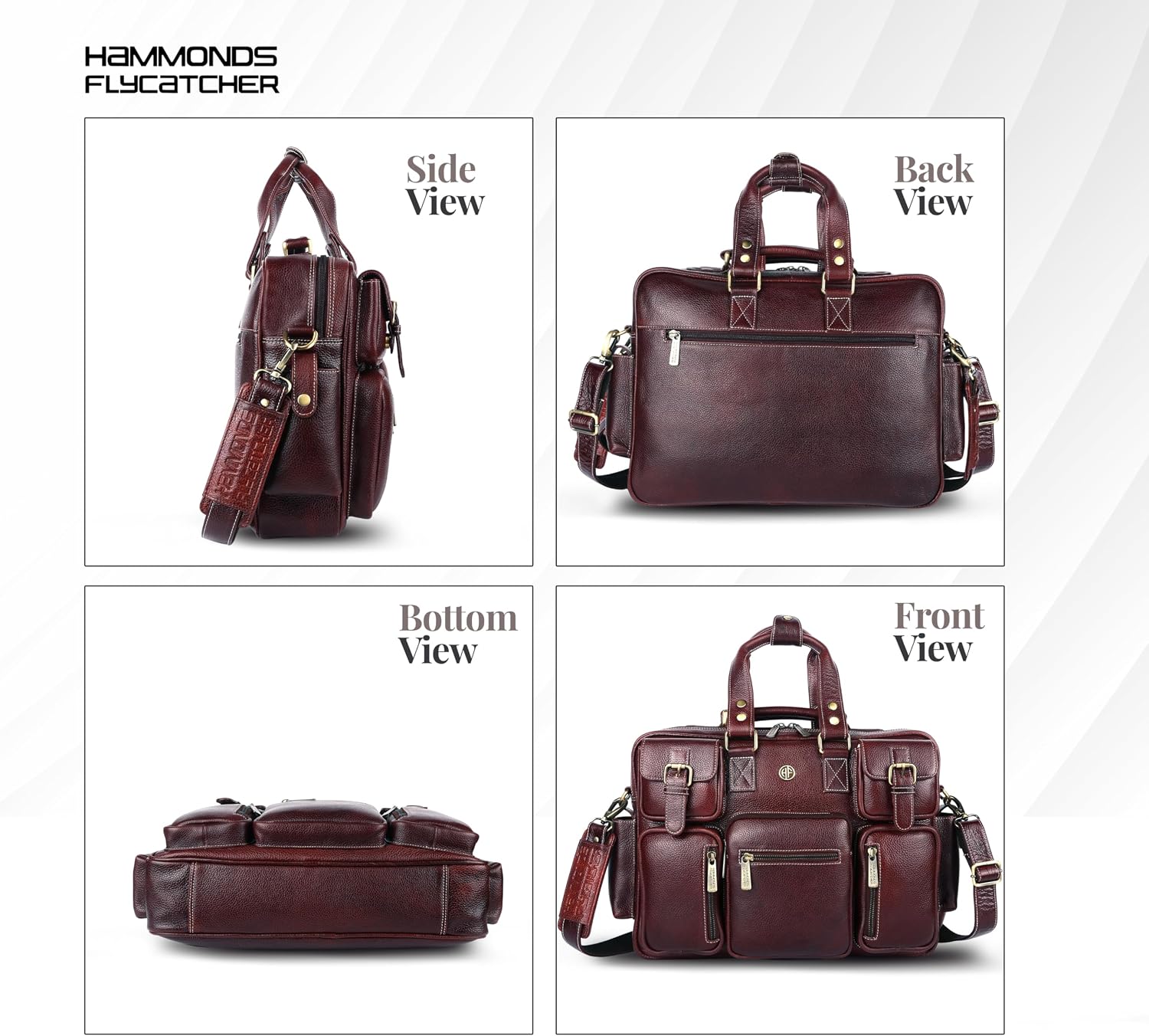 HAMMONDS FLYCATCHER Genuine Leather Laptop Bag for Men, Padded 15.6' Laptop Sleeve, Leather Messenger Bag for Men Briefcases