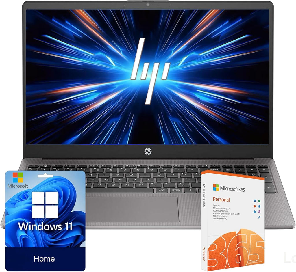 HP 15.6 inch Laptop with Free Microsoft 365| 16GB RAM, 128GB SSD with 128GB External Drive| Intel Quad-Core Processor| HDMI| USB-C| Intel UHD Graphics| LED Backlight| Windows 11 H|Black