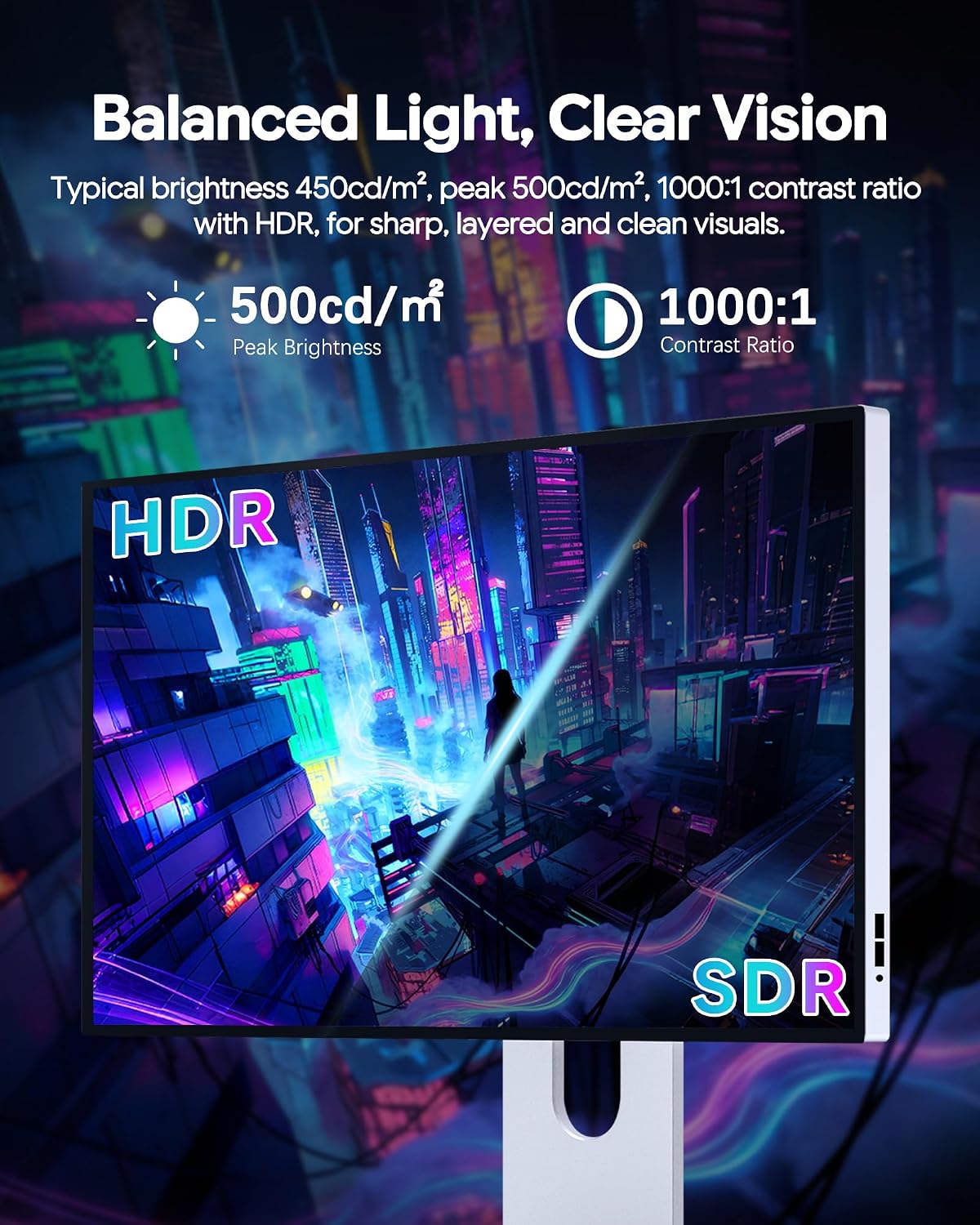 P27D 27'' UHD (3840 x 2160) 4K 144Hz Glossy Monitor, IPS Panel, 10-Bit Color, 99% sRGB, 96% DCI-P3, 5ms, HDR, Low Blue Light, Eye Care (Minimalist - Without Stand)