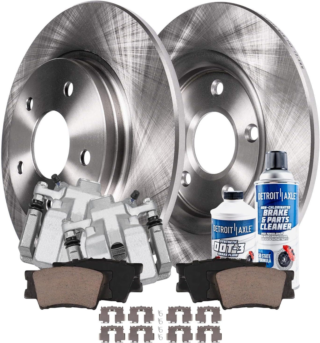 Detroit Axle - Rear Brake Kit for 12-17 Toyota Camry, 13-18 Avalon Lexus ES300h ES350, Disc Brake Rotors Ceramic Brake Pads Brake Calipers 2012 2013 2014 2015 2016 2017 Replacement