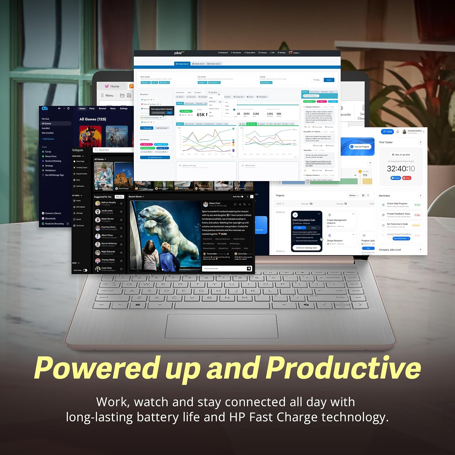 HP Stream 14' HD BrightView Laptop, Intel Celeron N150, 8GB RAM, 288GB Storage (128GB eMMC + 160GB Docking Station Set), Intel UHD Graphics, 720p Webcam, Wi-Fi, 1 Year Office 365, Win 11 S, Gold