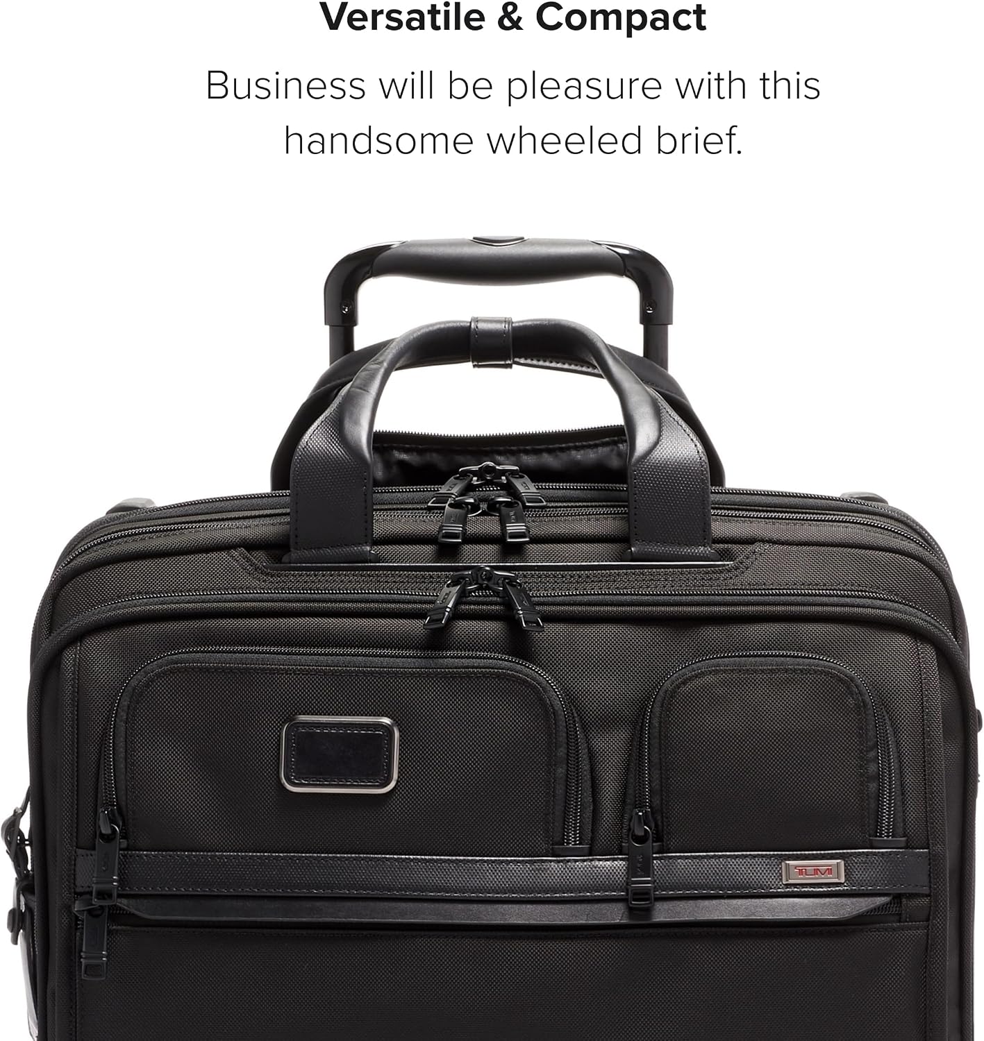 TUMI - Alpha Deluxe 4 Wheeled Laptop Case Brief - Laptop Bag with Wheels - Travel Briefcase with Expandable Design