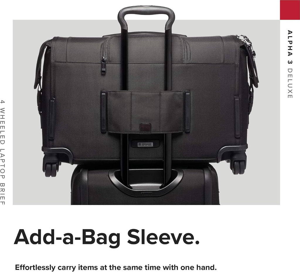 TUMI - Alpha Deluxe 4 Wheeled Laptop Case Brief - Laptop Bag with Wheels - Travel Briefcase with Expandable Design