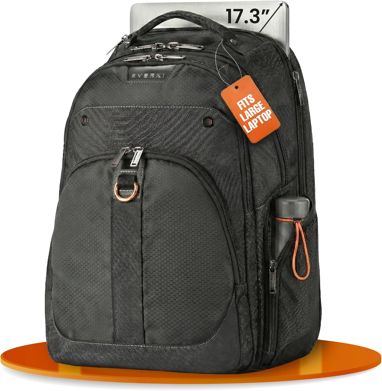 EVERKI Atlas Business 32L Laptop Backpack – Travel-Friendly Business & Office, Professional Backpack for Men & Women, Durable Computer Bag with Adjustable Padded Compartment, Fits 13'-17.3', Black