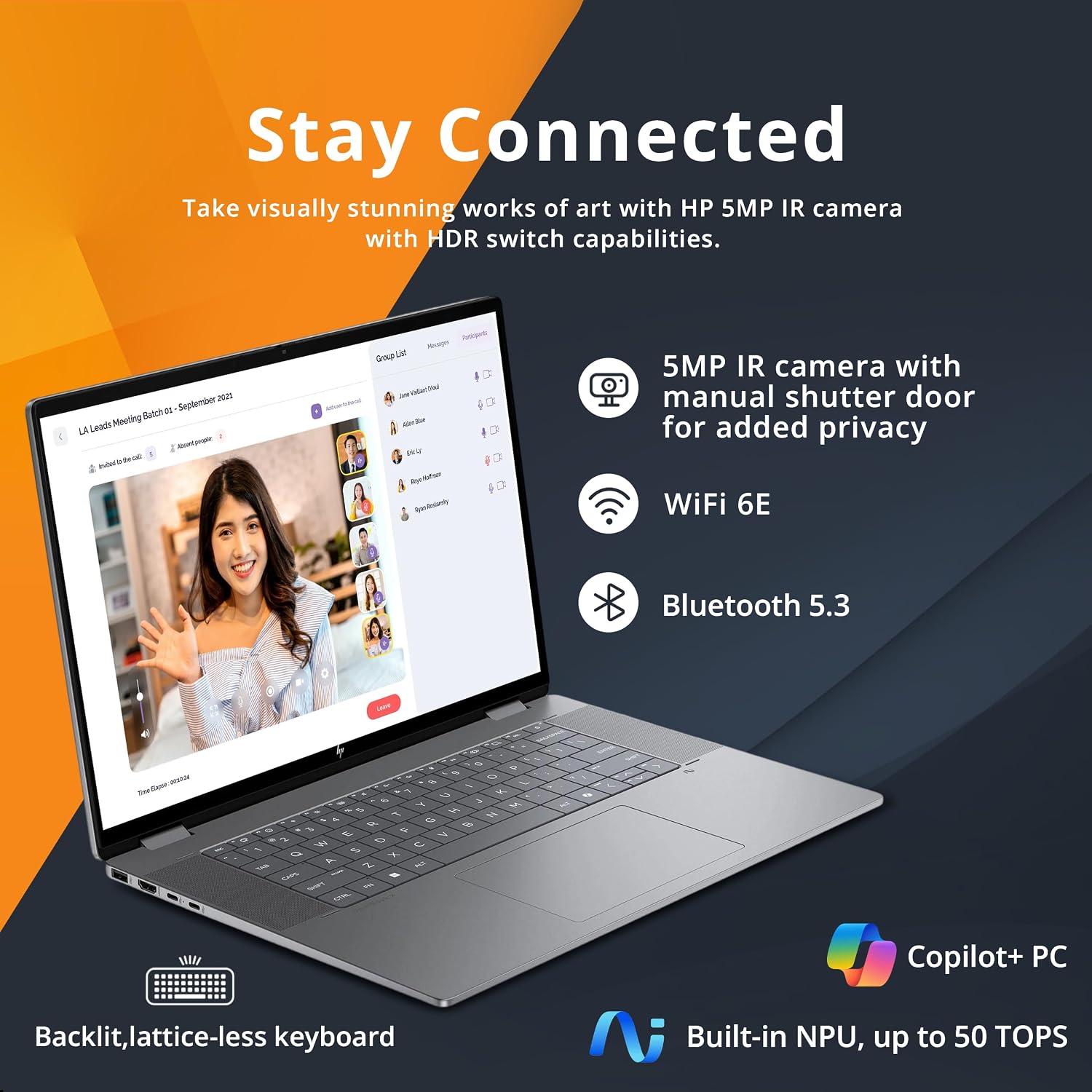 HP OmniBook X Flip 2-in-1 16' 2K Touch-Screen Laptop, AMD Ryzen AI 5 340, 16GB RAM, 1.5TB Storage (512GB SSD+1TB Docking Station), Copilot+ PC, Backlit Keyboard, 5MP IR Camera, Win 11, Silver