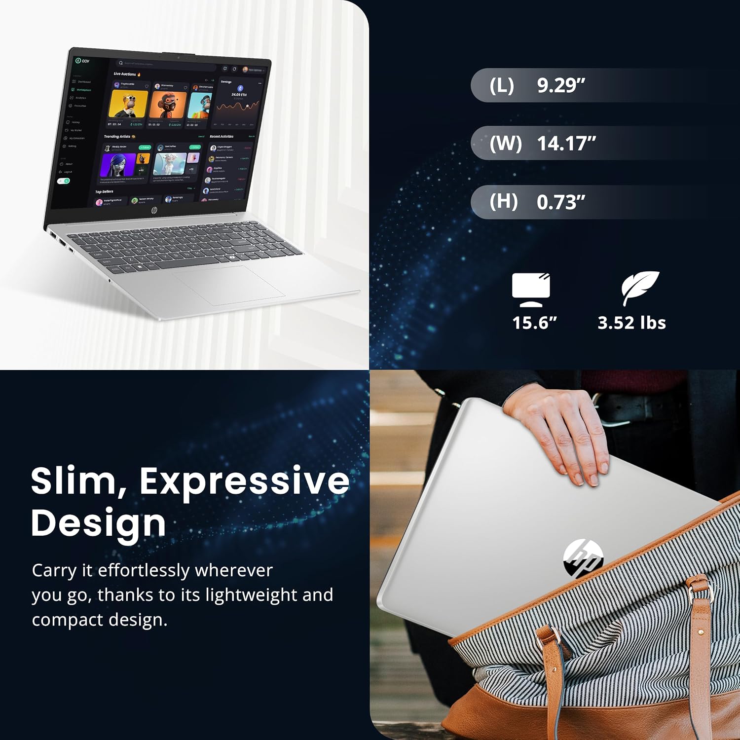 HP 15.6' FHD Touchscreen Laptop, Intel 10-Core i5-1334U, 32GB RAM, 2TB Storage (1TB SSD+1TB Docking Station Set), Intel Graphics, Copilot, Number Pad, 720p Webcam, Wi-Fi 6, Win 11 Pro, Silver