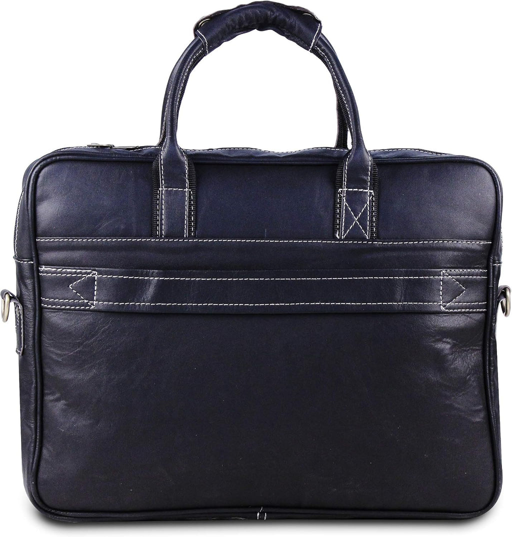 18 Inch Leather Laptop Bag for Computer Bag for Men– Supple Genuine Leather Briefcases for Men W/Padded Laptop Case Leather