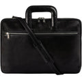 Time Resistance Slim Leather Briefcase - Italian Handmade Leather Computer Bag - Briefcase for Men and Women - Laptop Bag