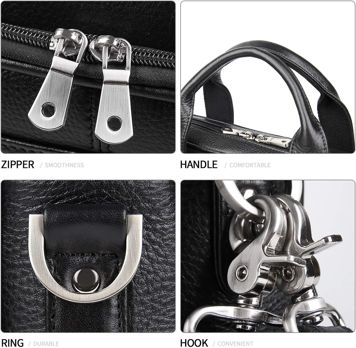 Augus Leather Messenger Bag for Men Vintage Travel Backpack 17 inch laptop Briefcase Shoulder Bags