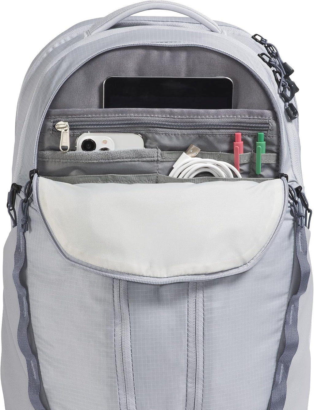 The North Face Women's Surge Commuter Laptop Backpack - Everyday Travel Bag, Laptop Sleeve, Water-Repellent, Blue Flax/Twilight Galaxy, One Size