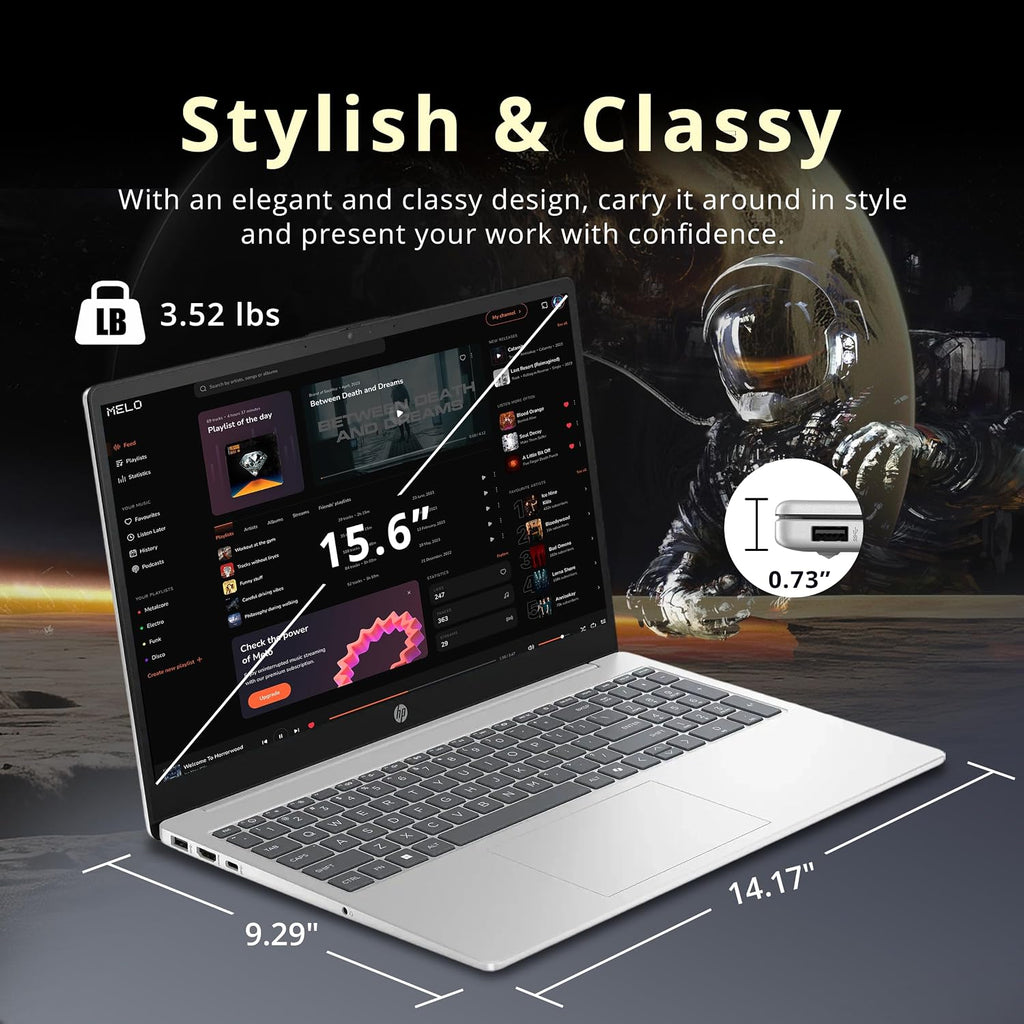 HP 15.6' FHD Touchscreen Laptop, AMD Ryzen 5 7520U, 8GB LPDDR5 RAM, 1.16TB Storage (1TB SSD+160GB Docking Station Set), Radeon Graphics, Copilot, Numeric Keypad, Wi-Fi 6, Win 11, Silver