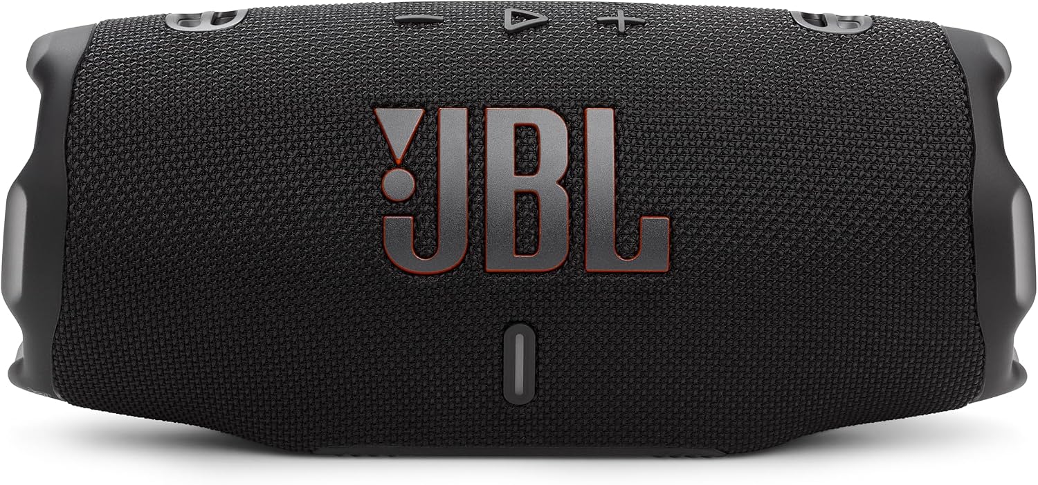 JBL Charge 6 - Portable Waterproof & Drop-Proof Bluetooth Speaker, Bold JBL Pro Sound with AI Sound Boost, 28Hrs of Playtime, Built-in powerbank & Comes with a Sturdy/Removable Carrying Strap (Black)