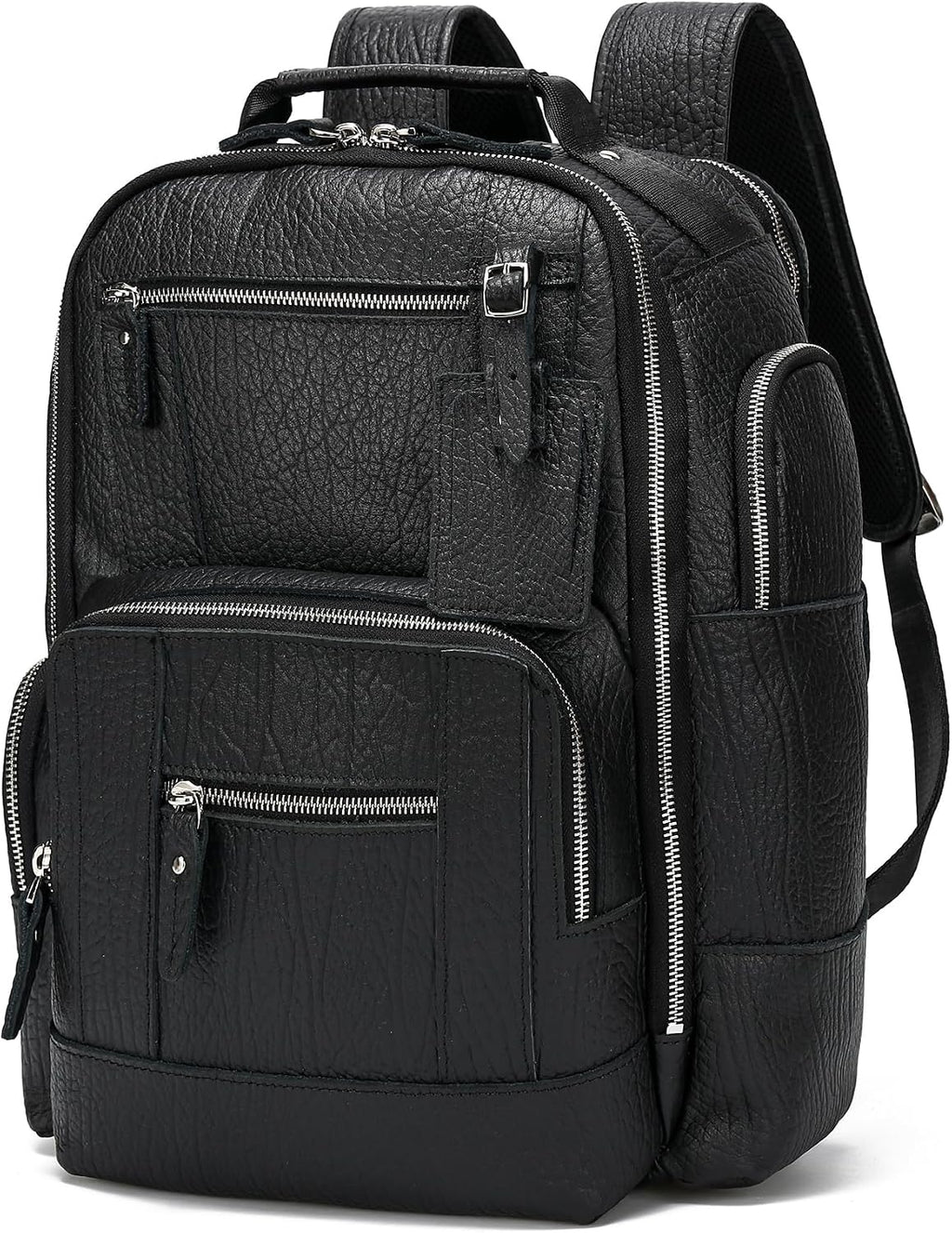 LANNSYNE Vintage Genuine Leather Backpack for men, 15.6' Laptop Backpack Travel Camping 24L Rucksack