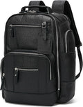 LANNSYNE Vintage Genuine Leather Backpack for men, 15.6' Laptop Backpack Travel Camping 24L Rucksack