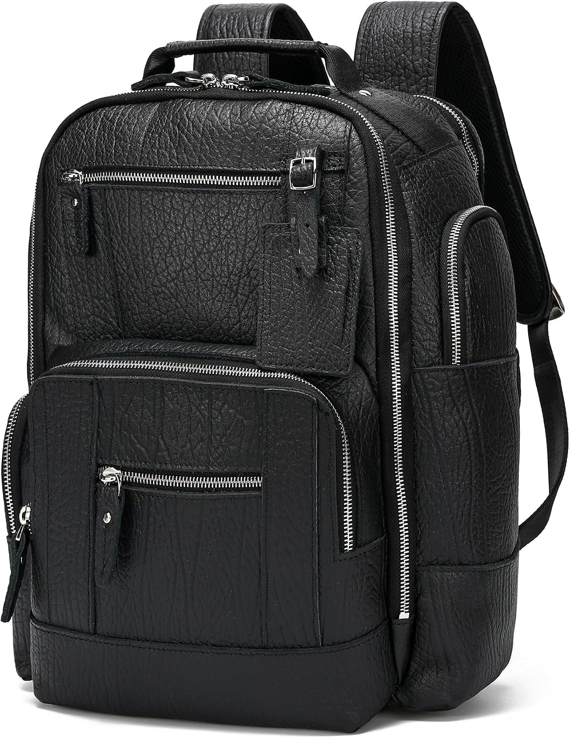 LANNSYNE Vintage Genuine Leather Backpack for men, 15.6' Laptop Backpack Travel Camping 24L Rucksack