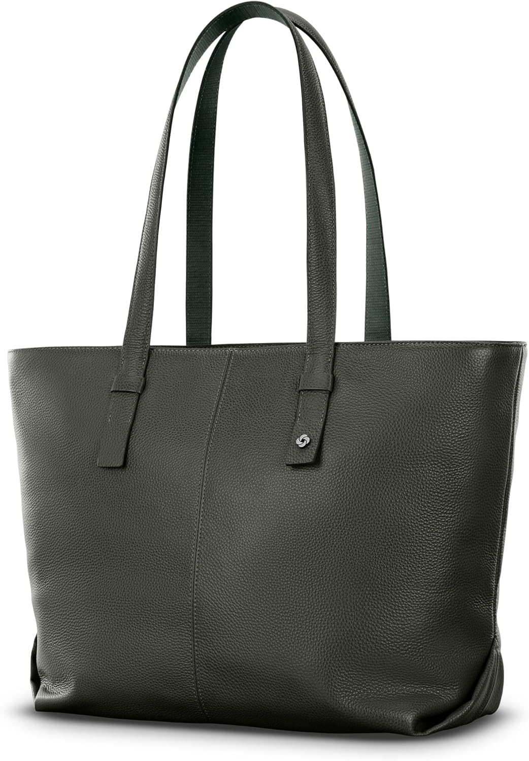 Samsonite Mobile Solutions 2 Leather Tote, Stylish Women's Laptop and Work Bag with StackIt Strap, Padded Laptop Sleeve, Interior Organizer & Protective Feet, Soft Pebbled Leather