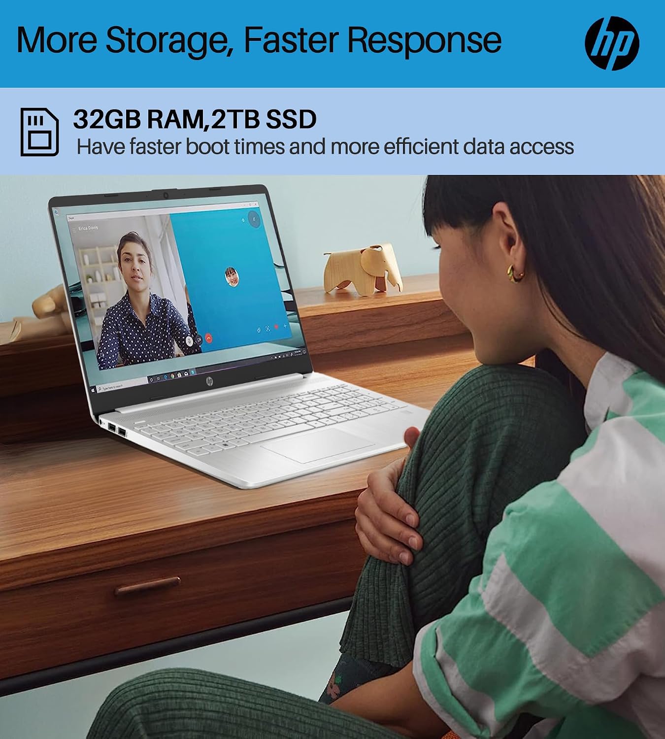 HP 15.6' Touchscreen Laptop for Work, Win 11 Pro & Microsoft Office Lifetime License, 15.6' HD Screen, 32 GB RAM, 2 TB SSD, Intel i3-1215U, Long Battery Life, Webcam, Wi-Fi, with Bonus Accessories