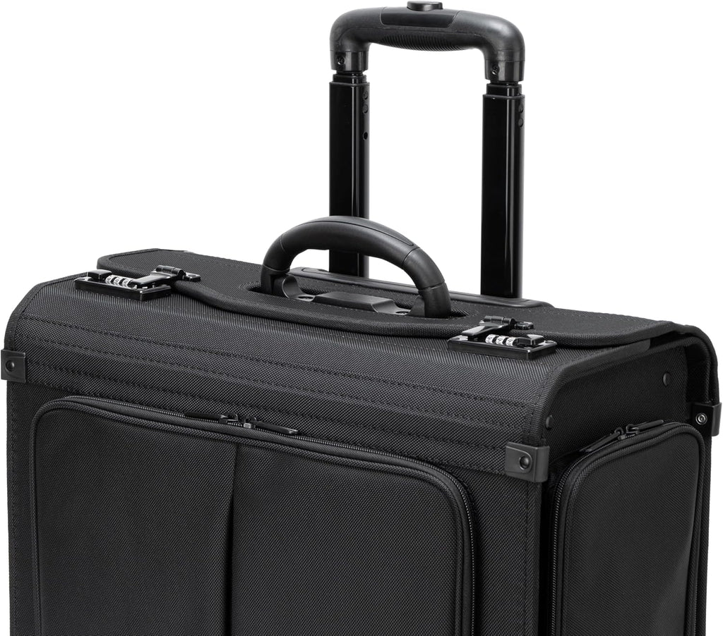 Alpine Swiss Rolling Briefcase Work Overnight Travel Bag Dual Locks Carry on Business Attache Case Black