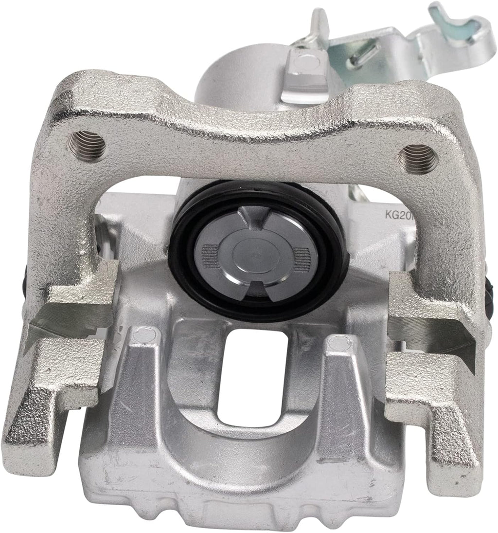 TRQ Performance Rear Brake Pad and Rotor Set Ceramic Solid Rotors Calipers Compatible with 2010-2013 Audi A3