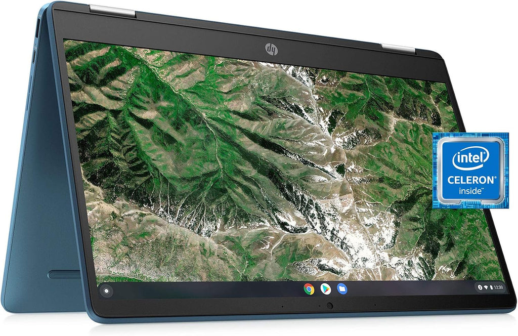 HP Chromebook x360 14' Touchscreen Laptop, Intel Celeron N4020, 4GB RAM, 64GB HD, Chrome OS, Forest Teal/Light Teal, 14a-ca0190wm
