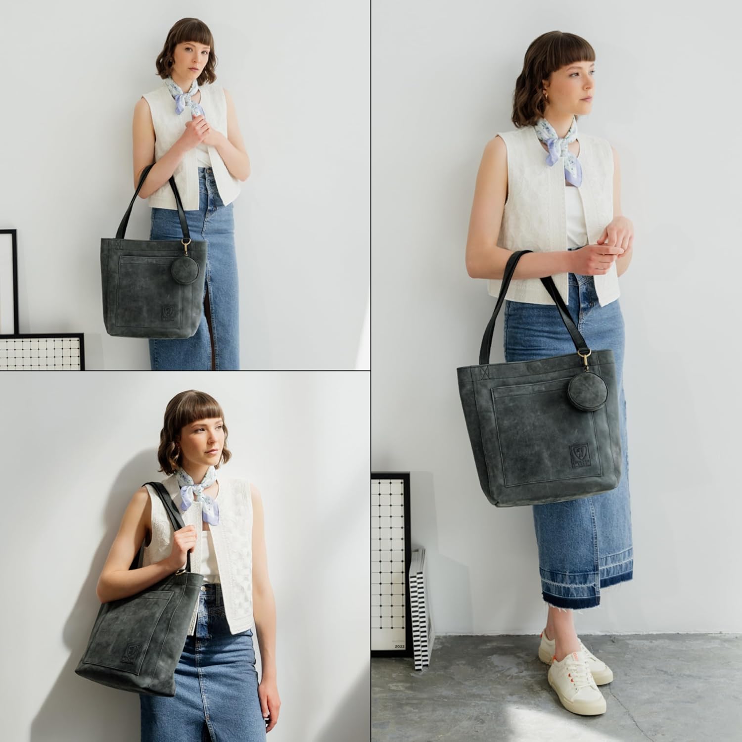 Berliner Bags Vintage Genuine Leather Tote Bag Seville, Handbag, Large Shopper for Women